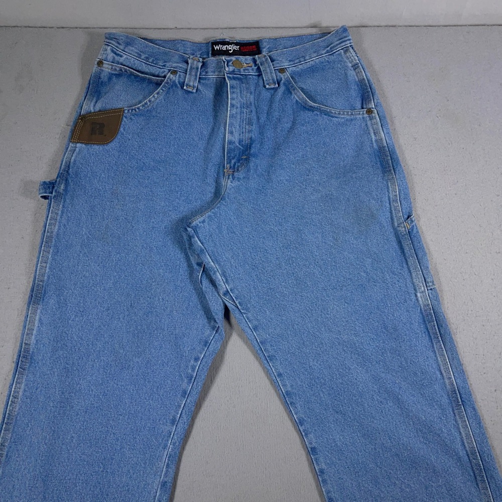 Wrangler Rugged Wear Jeans Men's 32x32 Denim Carpenter Utility Pants Light Wash - Picture 2 of 11